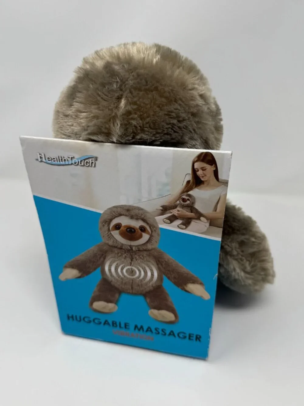 Health Touch Sloth Huggable Vibrating Massager Plush Pillow NIB